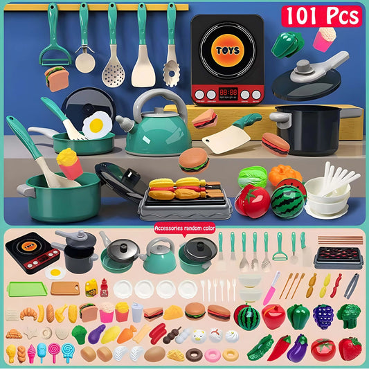 Colorful Kitchen Playset Complete Cooking Set