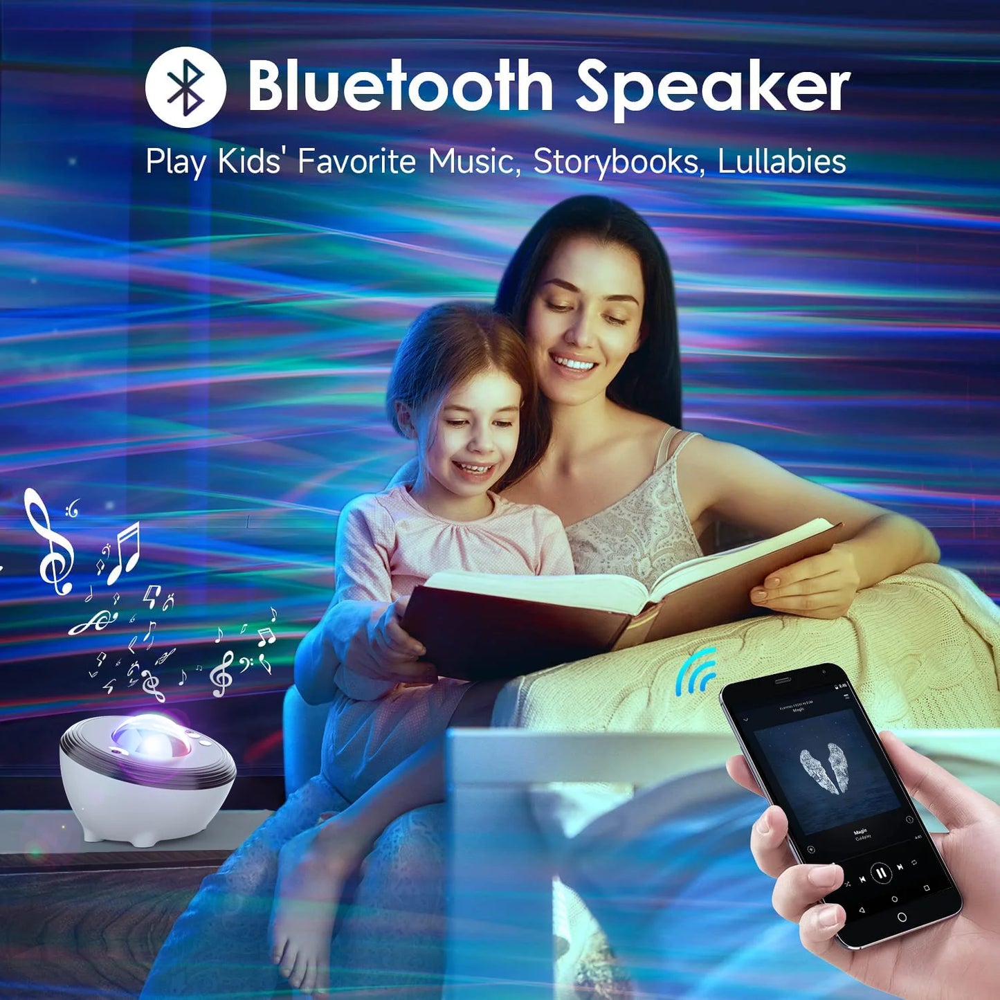 Aurora Galaxy Projector Bluetooth Speaker Night Light