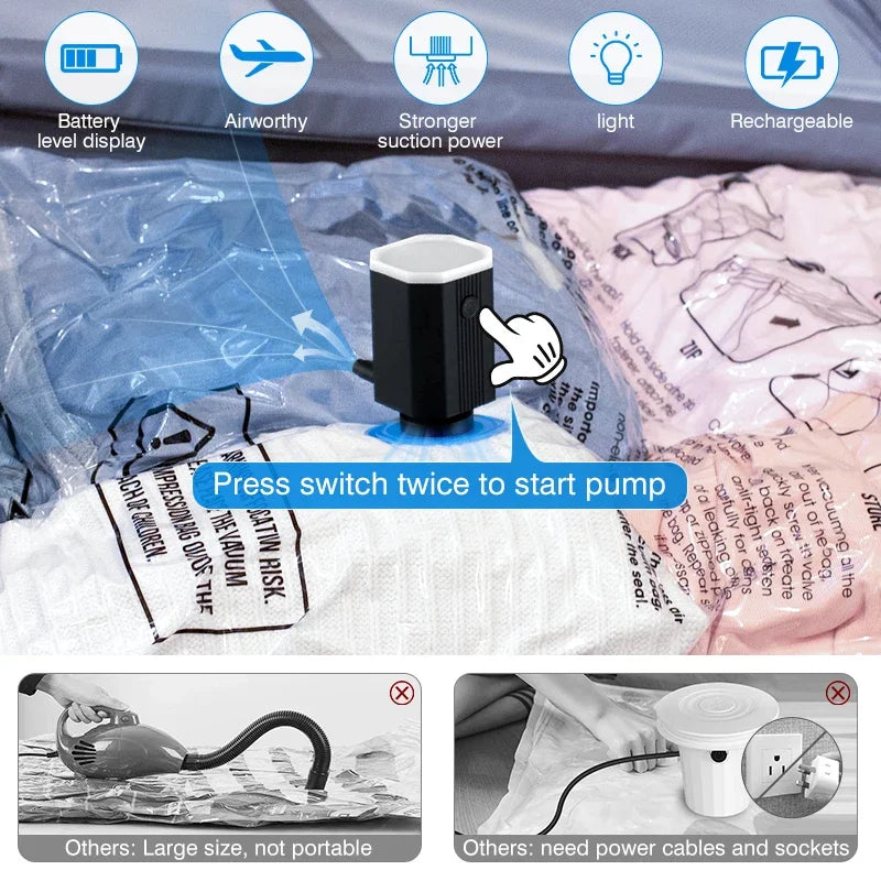 Storage Compression Bags w/ Air Pump