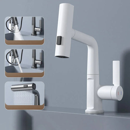 Smart Faucet with Temperature Display and Pull-Out Sprayer