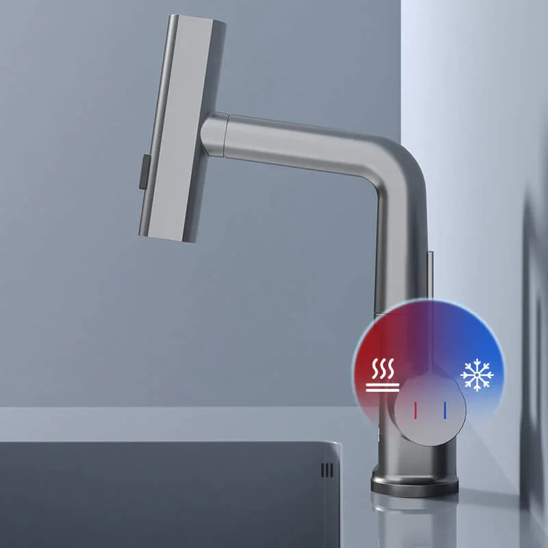 Smart Faucet with Temperature Display and Pull-Out Sprayer