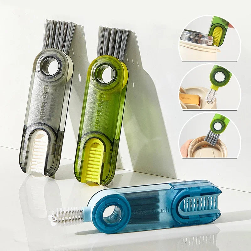 3-in-1 Cleaning Brush Water Bottle Lid Cleaning Brush Multi-Purpose