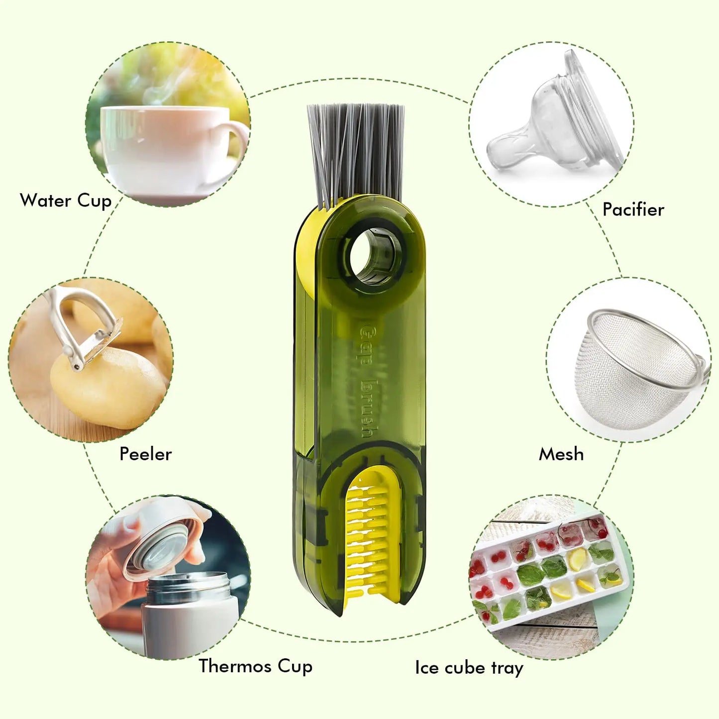 3-in-1 Cleaning Brush Water Bottle Lid Cleaning Brush Multi-Purpose