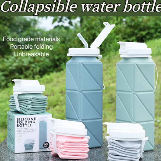 600ml Foldable Space-saving Silicone Water Bottle