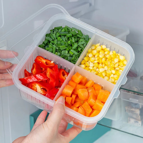 Refrigerator Storage Box with 4/6 Grids