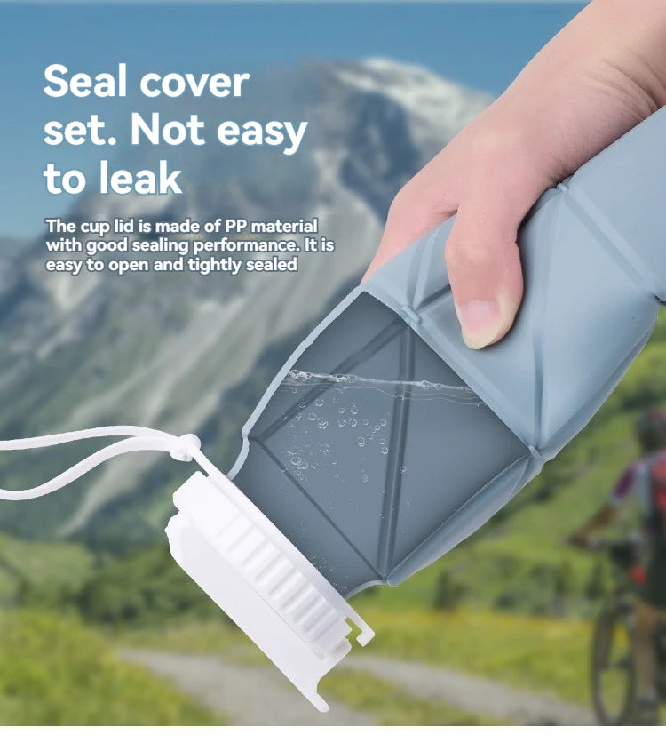 600ml Foldable Space-saving Silicone Water Bottle