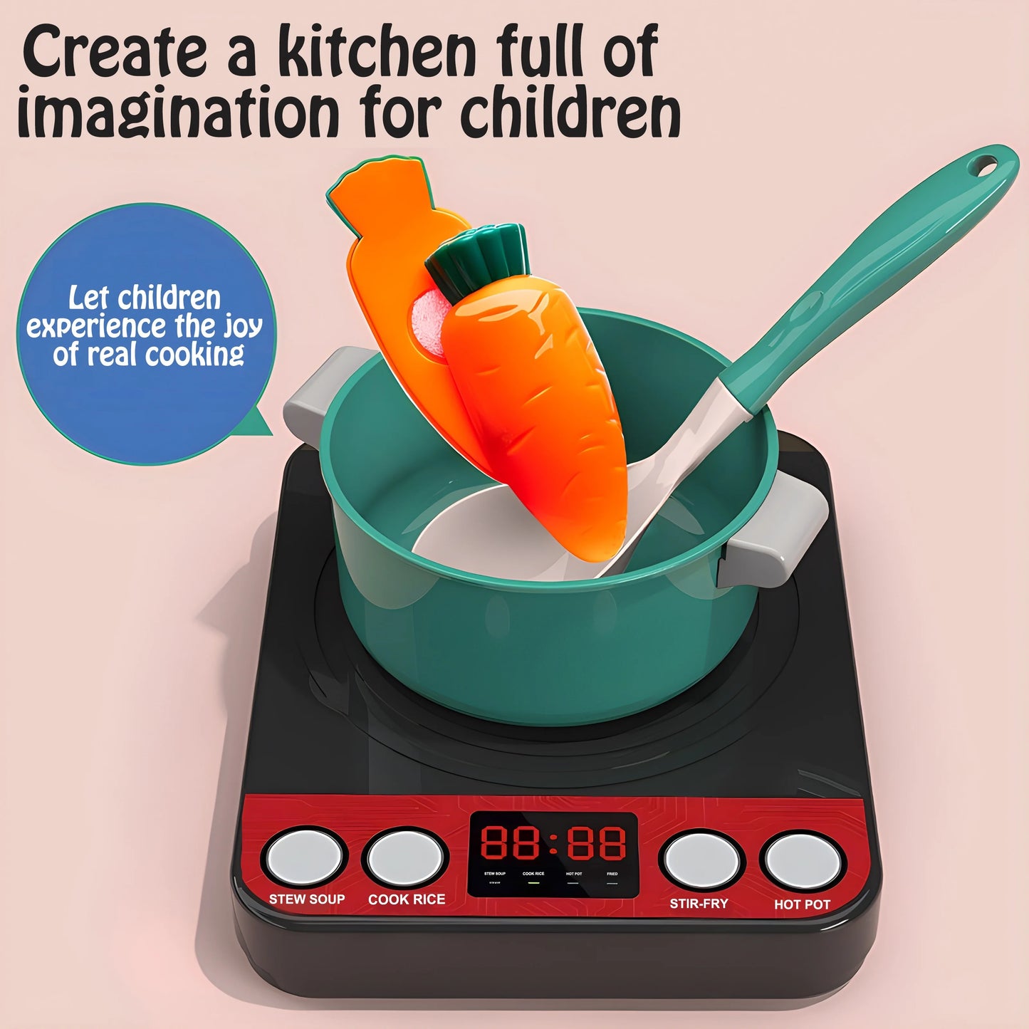 Colorful Kitchen Playset Complete Cooking Set